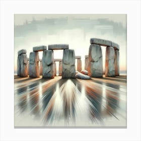 Brush Effect Painting Stonehenge 1 Canvas Print