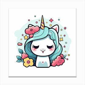 Unicorn Kawaii 1 Canvas Print