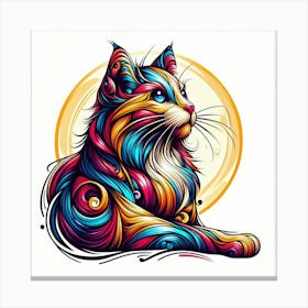 Colorful Cat 5 Canvas Print