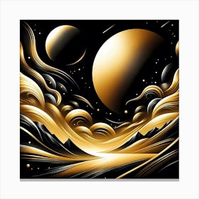 Gold Abstract Painting Canvas Print