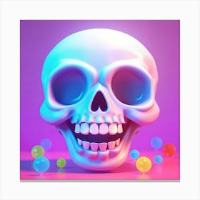 Skull With Bubbles Canvas Print