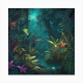 A Mysterious Jungle Night Canvas Print