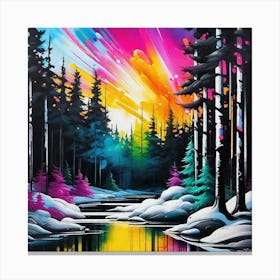 Sunset In The Woods 3 Canvas Print