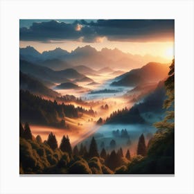 Sunrise In The Mountains 38 Canvas Print