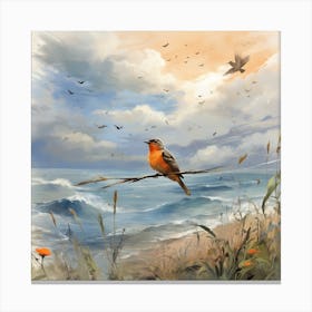 Bird On A Branch Canvas Print