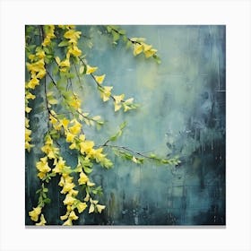 Yellow Flowers On A Branch Canvas Print