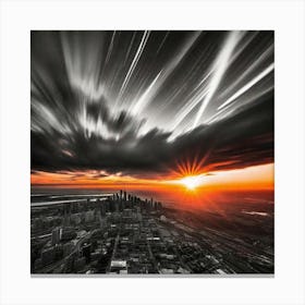 Sunset Over Chicago 6 Canvas Print