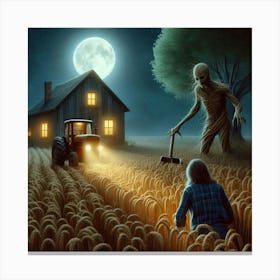 Tree creature in the field Canvas Print