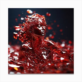 Red Woman In A Glass Canvas Print