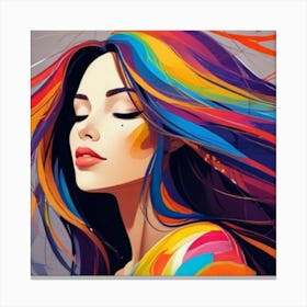 1000015156 Portrait of colorful a woman's face abstract painting style art print Canvas Print