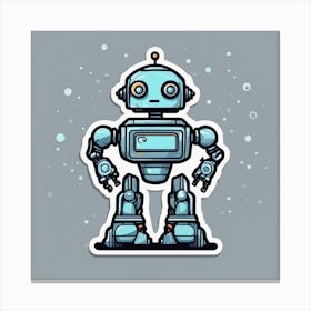 Robot Sticker Canvas Print