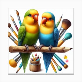Parrot of Lovebirds 2 Canvas Print