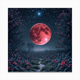 Full Moon In The Forest Canvas Print