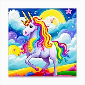 Unicorn In The Sky Canvas Print