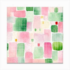 Watercolor Squares Canvas Print