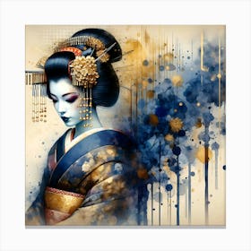 Japan Traditional Geisha Illustration By Ad 40 Canvas Print