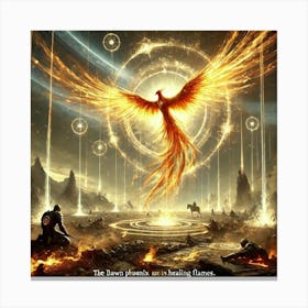 Dawn Phoenix Healing Flames Converted Canvas Print