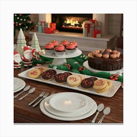 A 3d Render Of A Christmas Dessert Table Boo I9nhtco3ntf7ombida Czfn8cthrek3ulwrbbzlfw Lienzo