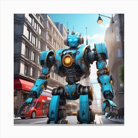 Robot In The City 40 Canvas Print