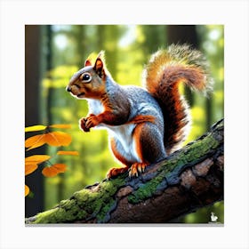 Squirrel In The Forest 356 Canvas Print