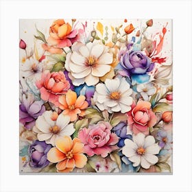 Watercolor Flowers Canvas Print