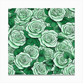 Green Roses 13 Canvas Print