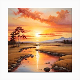 Sunset River Canvas Print