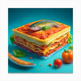 Fish In A Lasagna Canvas Print