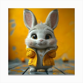 Bunny In Yellow Jacket Canvas Print