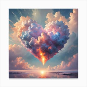 Heart Shaped Clouds Canvas Print