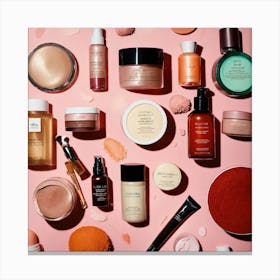 A Photo Of A Variety Of Beauty Products 1 Canvas Print