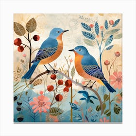 Bird In Nature Eastern Bluebird 4 Canvas Print