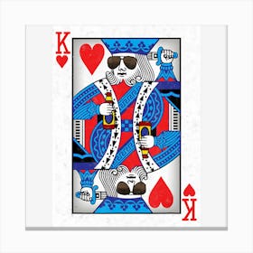 The Cool King Of Hearts Funny Poker Night Canvas Print