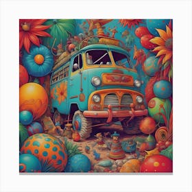 VW Hippie Bus Canvas Print