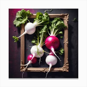 Radishes In A Frame 19 Canvas Print