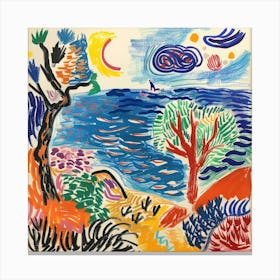 Seaside Painting Matisse Style 12 Canvas Print