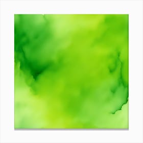 Beautiful chartreuse lime abstract background. Drawn, hand-painted aquarelle. Wet watercolor pattern. Artistic background with copy space for design. Vivid web banner. Liquid, flow, fluid effect. Canvas Print