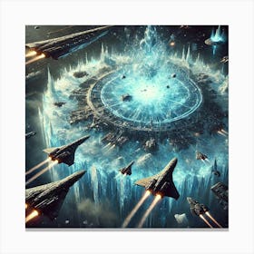 A Futuristic Sci Fi Scene Illustrating The Energy Canvas Print