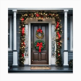 Christmas Door 120 Canvas Print