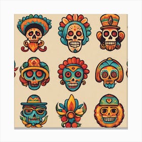 Day Of The Dead Skulls 8 Canvas Print