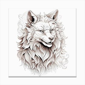 Wolf Tattoo Design 1 Canvas Print