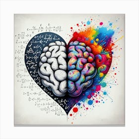 Brain Heart Math Canvas Print