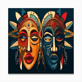 Stunning Illustrated Rendering of Twin Avatars Canvas Print