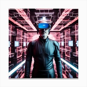 Futuristic Man In Virtual Reality 8 Canvas Print