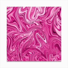 Hot Pink Liquid Marble Canvas Print