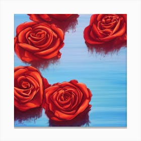 Roses In The Water 2 Canvas Print