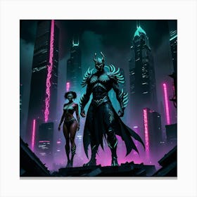 Shadows of the Urban Abyss: The Rise of the Midnight Titan 3 Canvas Print