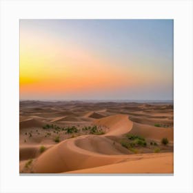 Sunset In The Sahara Canvas Print