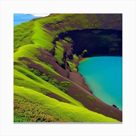 Green Crater Canvas Print