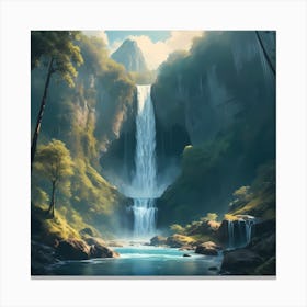 Mountain Waterfalls Canvas Print